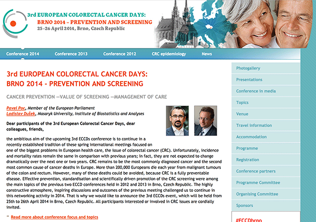 www.crcprevention.eu - informační a komunikační platforma zaměřená na propagaci prevence kolorektálního karcinomu