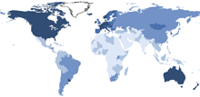 estimated cancer incidence rate per 100,000: click to enlarge the image (source: GLOBOCAN 2008)