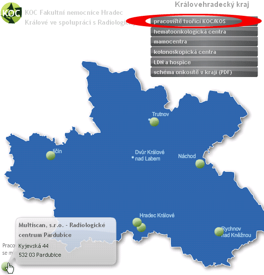 Královéhradecké KOC nyní spolupracuje s Radiologickým centrem Multiscan v Pardubicích.