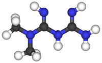 trojrozměrná struktura metforminu (zdroj: wikipedia.org)