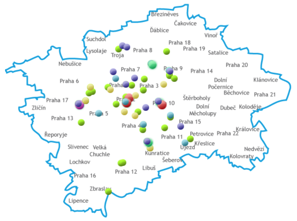 click on the image to display the interactive map of cancer care in the Capital of Prague