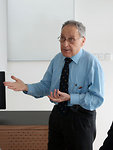 Prof Luzzatto during his lecture at the Masaryk Memorial Cancer Institute